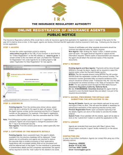 Online Registration of Insurance Agents