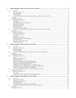 1 1 MIXED MODELS FOR CONTINUOUS OUTCOMES