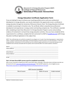 Energy Education Certificate Application Form