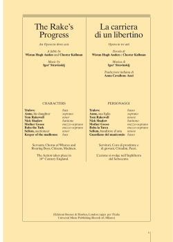 The Rake`s Progress La carriera di un libertino