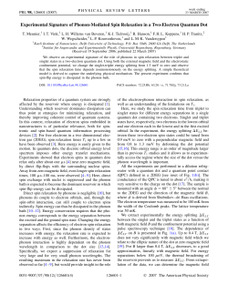 Experimental Signature of Phonon-Mediated Spin Relaxation in a