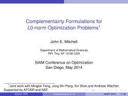 Complementarity formulations for L0