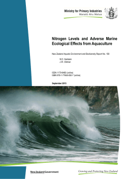 Nitrogen Levels and Adverse Marine Ecological Effects from
