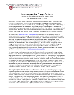 Landscaping for Energy Savings