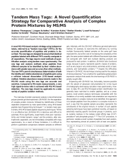 Tandem Mass Tags: A Novel Quantification Strategy for
