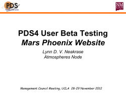 PDS4 User Beta Testing Mars Phoenix Website