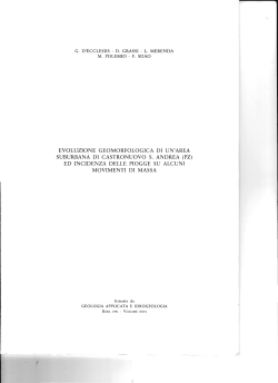 evoluzione geomorfologica di un`area suburbana di - Earth