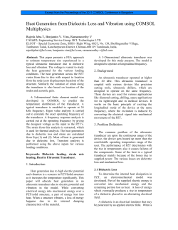 Heat Generation from Dielectric Loss and Vibration using COMSOL