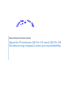 Sports Premium 2015/2016 - Mount Pleasant Primary School
