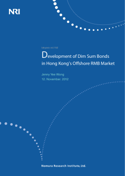 Development of Dim Sum Bonds in Hong Kong`s Offshore RMB Market