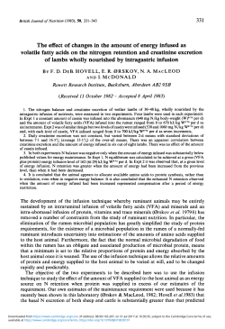 The effect of changes in the amount of energy infused as volatile