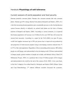 Crop productivity as affected by various abiotic stresses