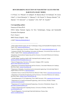 BENCHMARKING SELECTION OF PARAMETER VALUES FOR