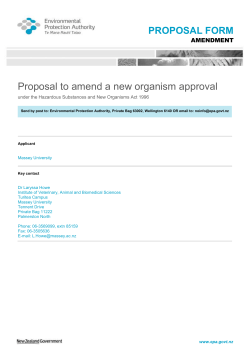 Proposal form to amend a new organism approval