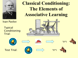 Classical Conditioning: The Elements of Associative Learning