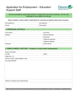 Application for Employment