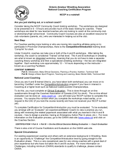 NCCP in a nutshell - Ontario Amateur Wrestling Association