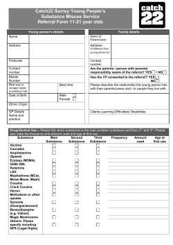 A Tool to Identify the Drug / Alcohol Needs of Young People Aged