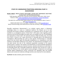 Conference Abstract template - 12th Pacific Science Inter