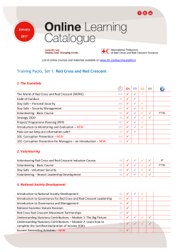 Training Packs, Set 1: Red Cross and Red Crescent