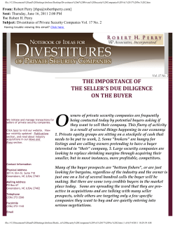 the importance of the seller`s due diligence on the buyer
