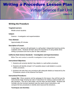 Lesson Plan: Procedure - Boise State University