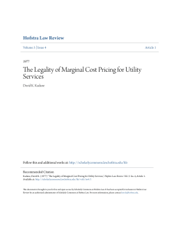 The Legality of Marginal Cost Pricing for Utility Services