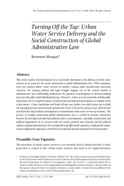 Turning Off the Tap: Urban Water Service Delivery and the