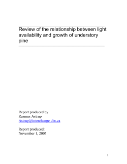 Review of the relationship between light availability and growth of