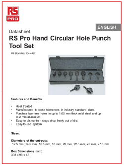 RS Pro Hand Circular Hole Punch Tool Set