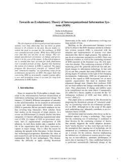 Towards an Evolutionary Theory of Interorganizational Information