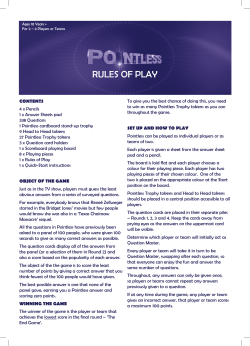 rules of play - University Games