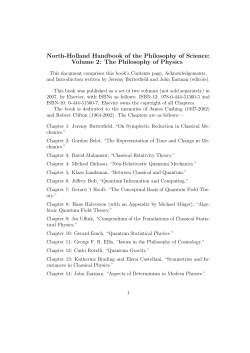 North-Holland Handbook of the Philosophy of - Philsci