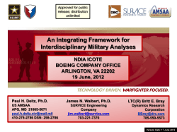 An Integrating Framework for Interdisciplinary Military Analyses