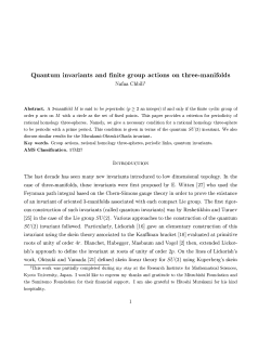 Quantum invariants and finite group actions on three