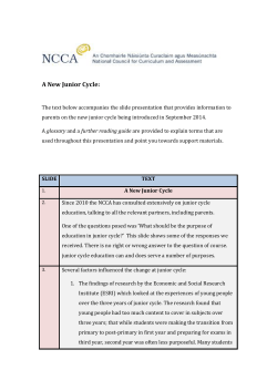 A New Junior Cycle - Roscommon Community College