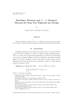 Beurling`s Theorem and Lp &minus; Lq Morgan`s