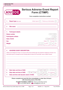 Serious Adverse Event Report Form (CTIMP) - NPEU