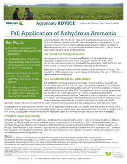 Fall Application of Anhydrous Ammonia