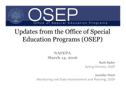 Updates from the Office of Special Education Programs