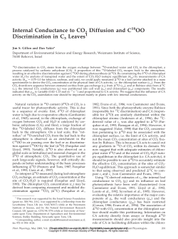 Internal Conductance to CO2 Diffusion and C OO