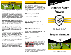 SASA Programs FAQ - Saline Area Soccer Association
