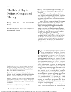The Role of Play in Pediatric Occupational Therapy