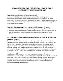 advance directive for mental health care
