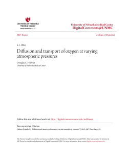 Diffusion and transport of oxygen at varying atmospheric pressures