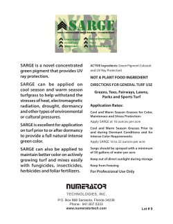 SARGE is a novel concentrated green pigment that provides UV ray