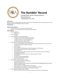 March 14th - Georgia Tech SGA