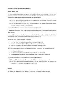 Journal Ranking for the Kiel Institute