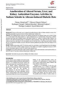 Amelioration of Altered Serum, Liver, and Kidney Antioxidant