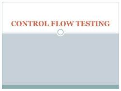 CONTROL FLOW TESTING